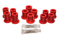 Energy Suspension 5.2103R Leaf Spring Bushing Set; Red; Front/Rear; w/o Sleeves; Performance Polyurethane; - Truck Part Superstore
