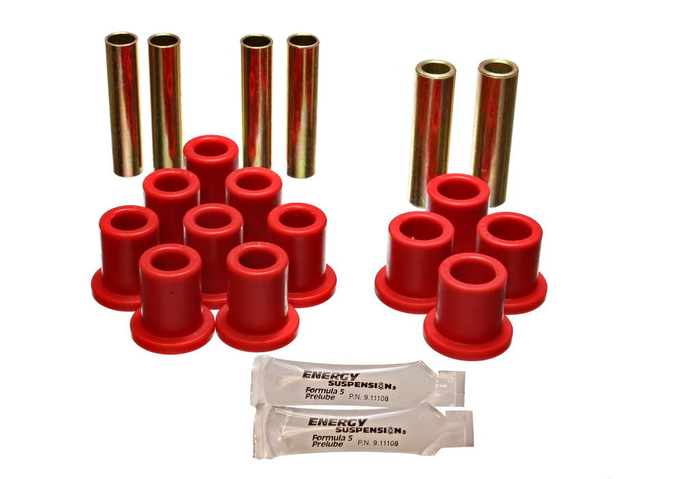 Energy Suspension 5.2107R Leaf Spring Bushing Set; Red; Rear; Performance Polyurethane; - Truck Part Superstore