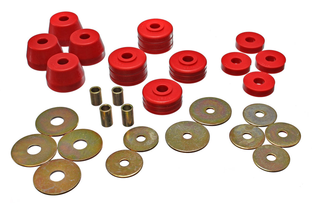 Energy Suspension 5.4101R Body Cab Mount Set; Red; Performance Polyurethane; - Truck Part Superstore