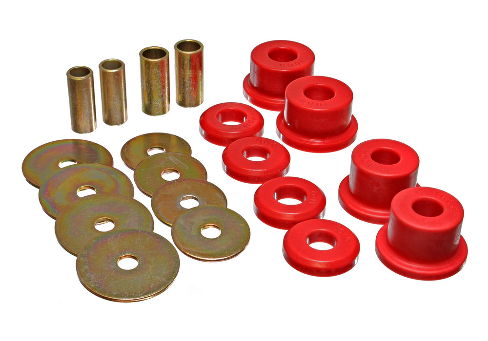 Energy Suspension 5.4103R Sub-Frame Bushing Set; Red; Rear; Performance Polyurethane; - Truck Part Superstore