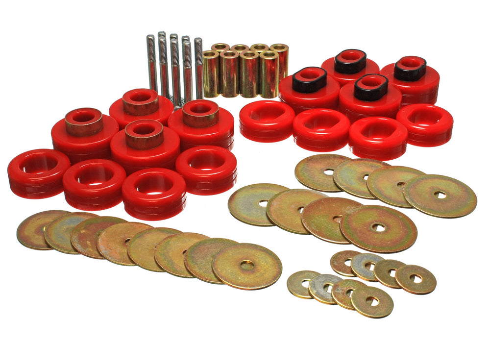 Energy Suspension 5.4115R Body Cab Mount Set; Red; Performance Polyurethane; Includes Hardware; - Truck Part Superstore