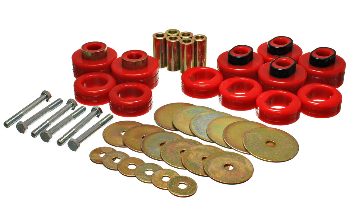 Energy Suspension 5.4116R Body Cab Mount Set; Red; Performance Polyurethane; Includes Hardware; - Truck Part Superstore