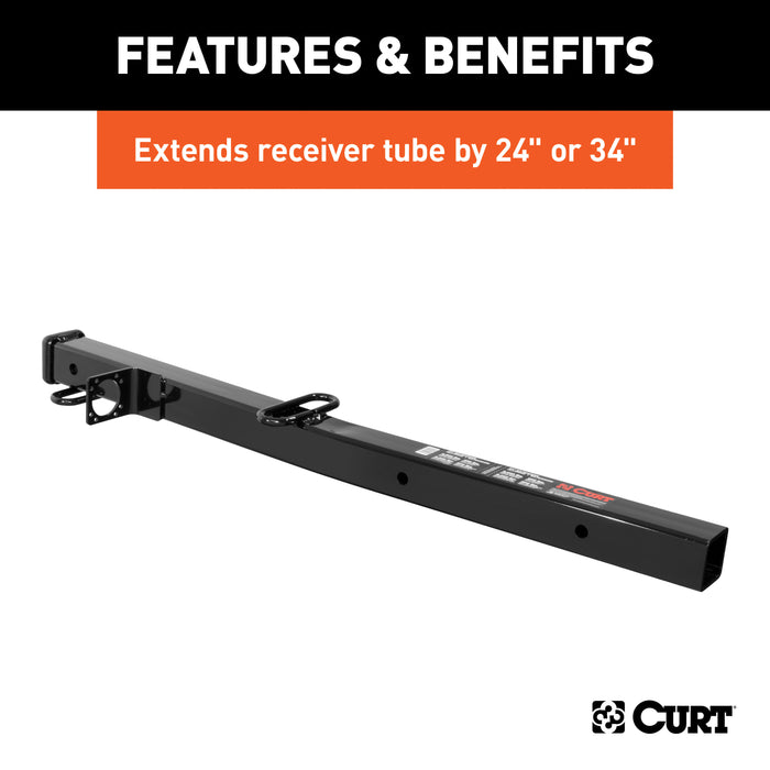 CURT 45048 Receiver Tube Adapter (2-1/2in. to 2in. Shank; 4;500 lbs. GTW; 34in. Length) - Truck Part Superstore