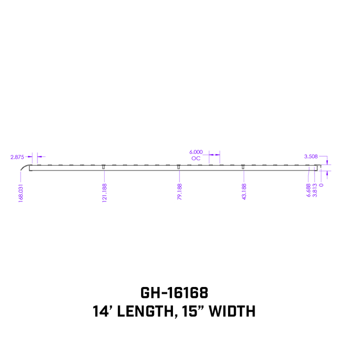 GEN-Y Hitch GH-16168-1 Single Heavy Duty 14 foot Aluminum Loading Ramp 15" x 168" 4K Capacity - Truck Part Superstore