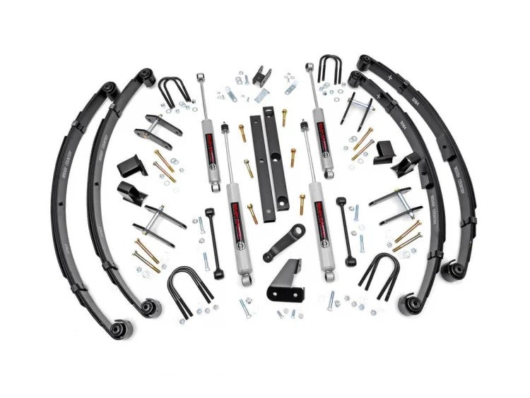 Rough Country 614.2 4.5 Inch Jeep Suspension Lift Kit Manual Steering 87-95 4WD Jeep Wrangler YJ Rough Country - Truck Part Superstore