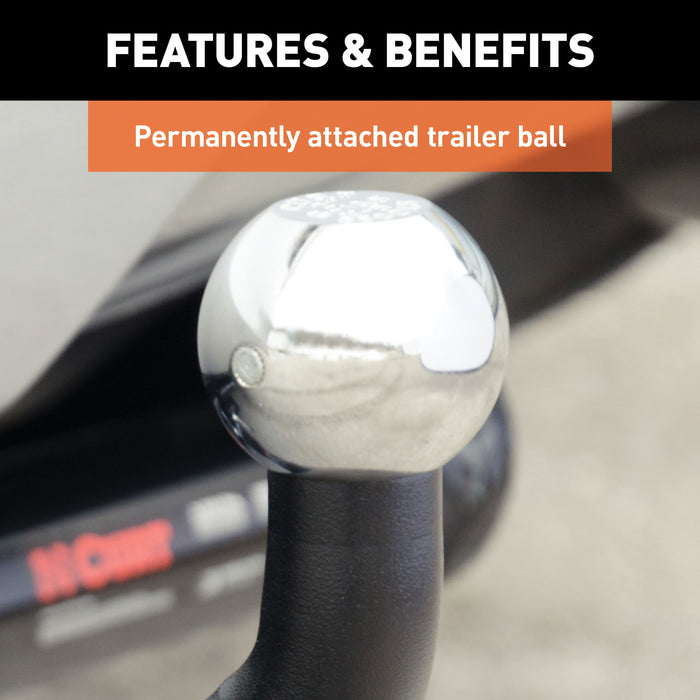 CURT 45562 Euro Mount (2in. Ball; 1-1/4in. Shank; 3;500 lbs.; 5-1/8in. High; 9-3/4in. Long) - Truck Part Superstore