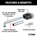 CURT 23024 1/2in. Hitch Lock with 5/8in. Adapter (1-1/4in. or 2in. Receiver; Deadbolt; Chro - Truck Part Superstore