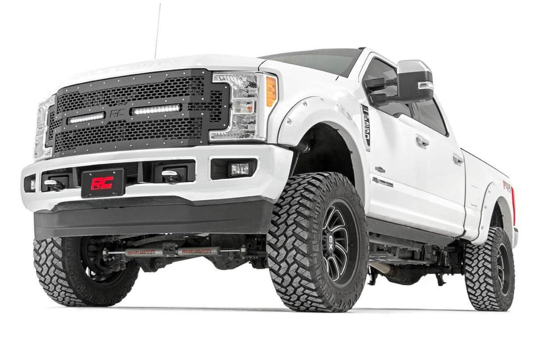 Rough Country 70216 Ford Mesh Grille w/Dual 12 Inch Black-Series LEDs 17-19 Super Duty Rough Country - Truck Part Superstore