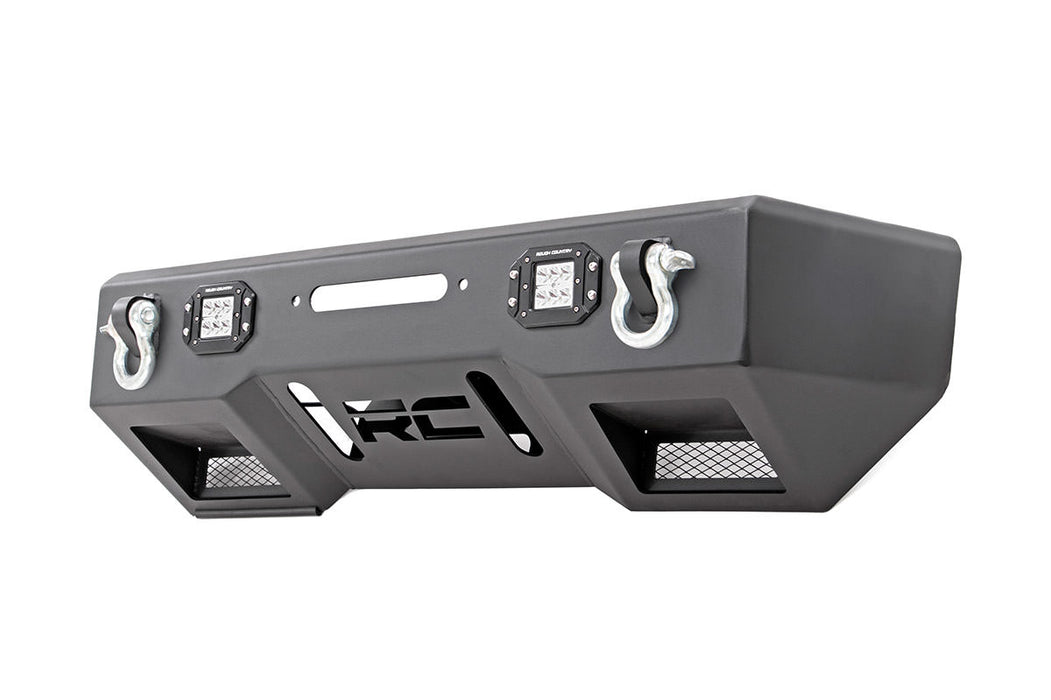 Rough Country 11830 Jeep Front Stubby LED Winch Bumper Chrome Series JK, JL, Gladiator JT Rough Country - Truck Part Superstore