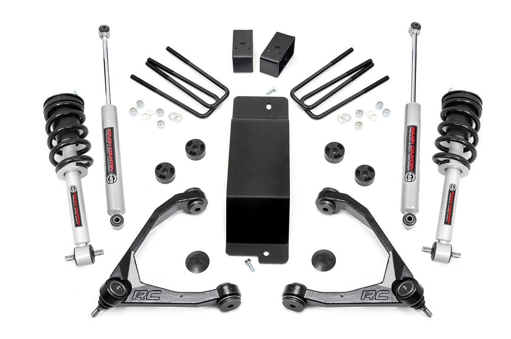 Rough Country 19432 3.5 Inch Suspension Lift Kit Upper Control Arms N3 Struts 14-16 Silverado/Sierra 1500 4WD Rough Country - Truck Part Superstore