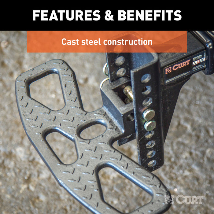 CURT 45909 CURT 45909 Folding Hitch Step for Adjustable Channel Mount - Truck Part Superstore