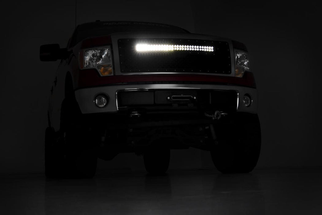 Rough Country 70231 Ford Mesh Grille w/30 Inch Dual Row Black Series LED w/Amber DRL 09-14 F-150 Rough Country - Truck Part Superstore