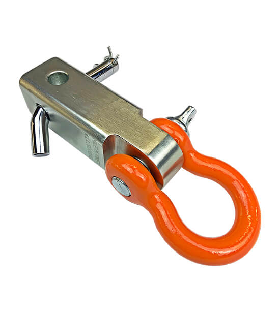 Mile Marker 60-65000C D Ring Hitch Receiver 3/4 Inch Steel Orange Zinc Coated Dual Sided Mounting Mile Marker - Truck Part Superstore