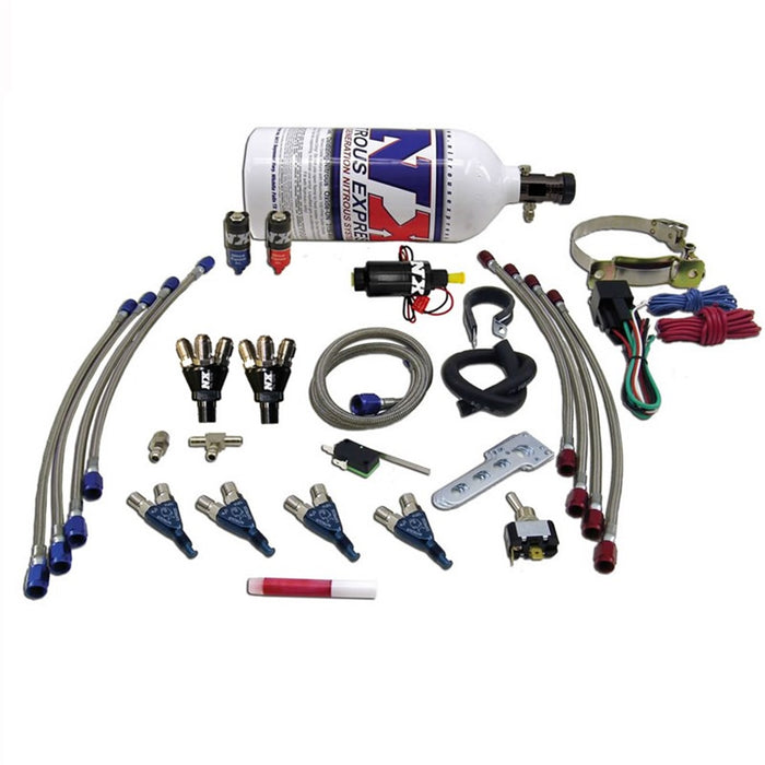 Nitrous Express 60005P FOUR CYLINDER PIRANHA SYSTEM; 2.5 LB - Truck Part Superstore