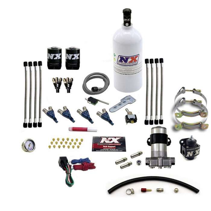 Nitrous Express 60006P FOUR CYLINDER PIRANHA SYSTEM (PRO-MOD); 2.5 LB - Truck Part Superstore