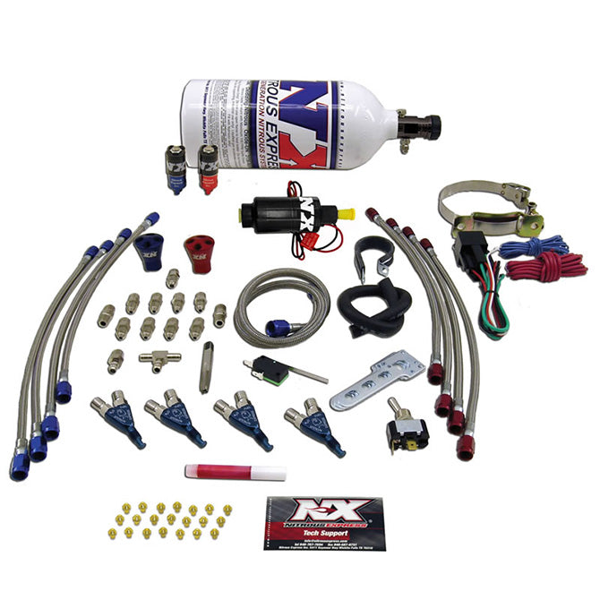 Nitrous Express 60007P FOUR CYLINDER "PIRANHA" SYSTEM (FOR EFI APPLICATIONS), 2 LB. - Truck Part Superstore