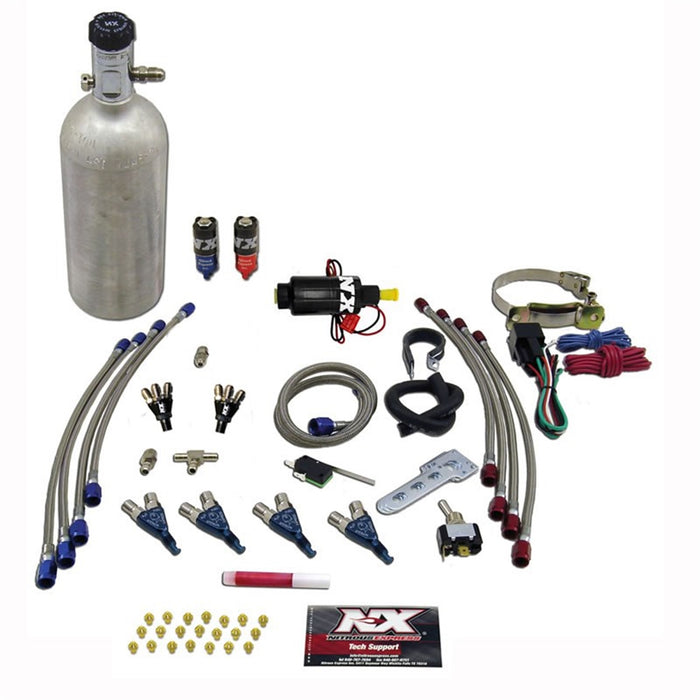 Nitrous Express 60009P FOUR CYLINDER PIRANHA SYSTEM (FOR EFI APPLICATIONS); 1.4 LB - Truck Part Superstore