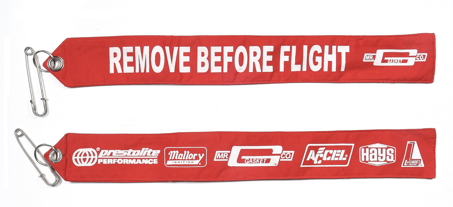 Mr Gasket 6001 Warning Flag; Double Sided Flag; 2 in. X 16 in.; Red; - Truck Part Superstore