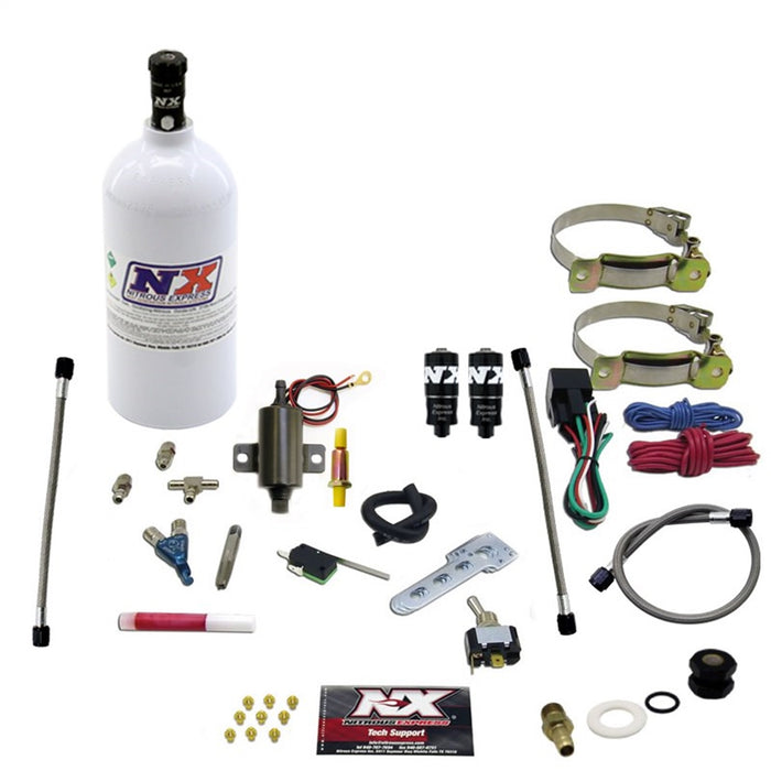 Nitrous Express 60022P TWO CYLINDER PIRANHA SYSTEM (V-TWINS W/SINGLE CARB); 2.5 LB - Truck Part Superstore