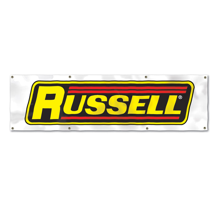 Edelbrock 600290 Russell Vinyl Banner 27in.X 96in. Vista Poly 9 MIL(Red; Yellow; Black) - Truck Part Superstore