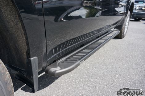 Romik 60033419 2019-Present Chevrolet Silverado Extended Cab Running Boards RAL-TB Side Steps Black Romik - Truck Part Superstore