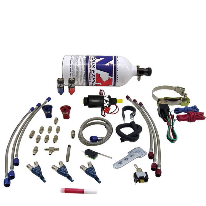 Nitrous Express 60033P THREE CYLINDER PIRANHA SYSTEM; 2.5 LB - Truck Part Superstore