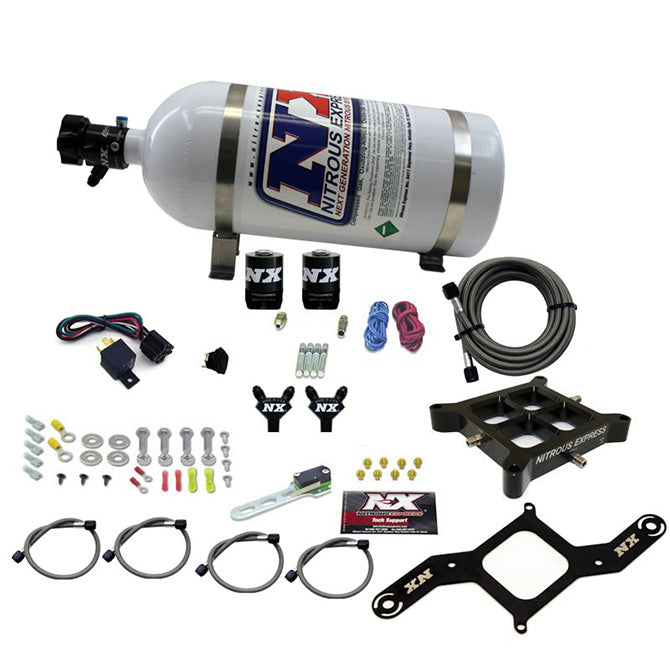 Nitrous Express 60042-10 4150 BILLET CROSSBAR STAGE 6 (50-100-150-200-250-300HP) WITH 10LB BOTTLE. - Truck Part Superstore