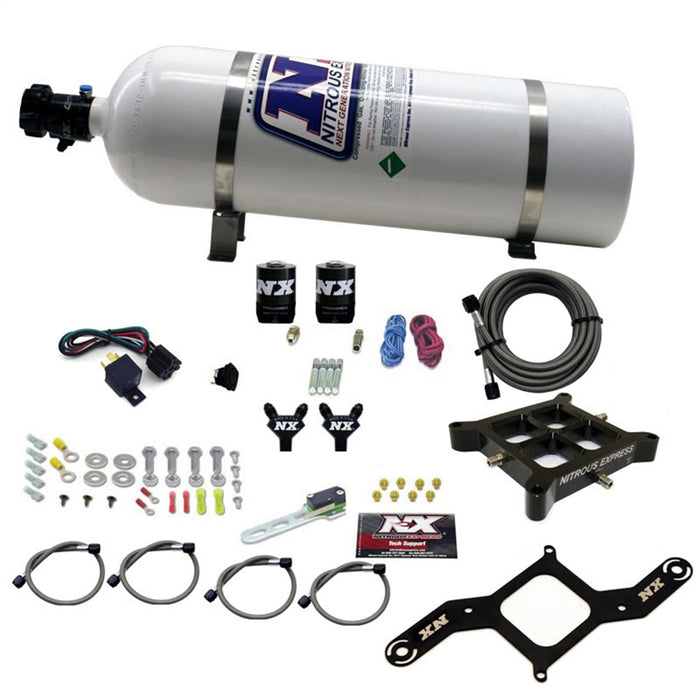 Nitrous Express 60042-15 4150 BILLET CROSSBAR STAGE 6 (50-100-150-200-250-300HP) WITH 15LB BOTTLE. - Truck Part Superstore