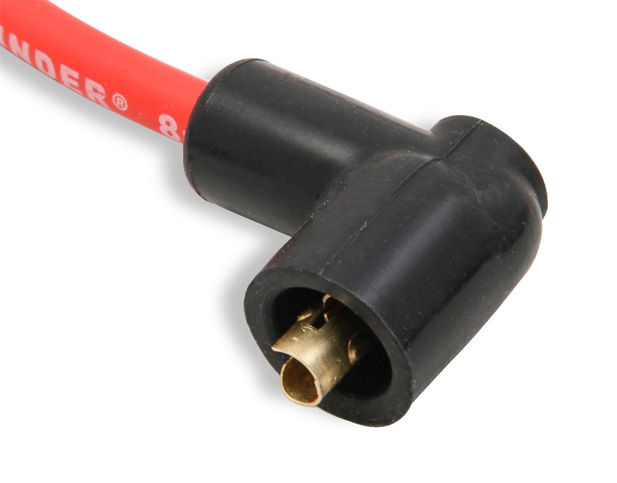 Mallory 600 Pro Wire Set; 8mm Red Silicone Jacket; Black Plug Boots; - Truck Part Superstore