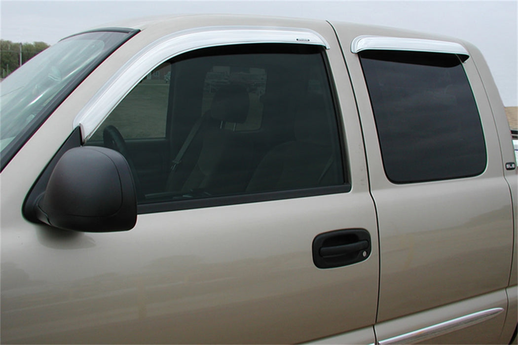 Stampede 6012-8 Tape-Onz™ Sidewind Deflector 4 pc.; Chrome; - Truck Part Superstore