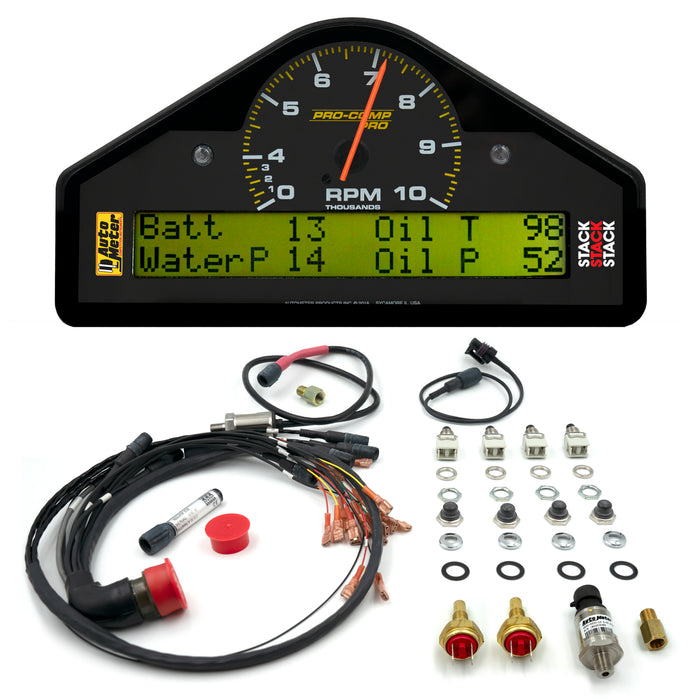 AutoMeter 6014 RACE DASH DISPLAY; 10K RPM/WTRP/FUELP/OILP/OILT/WTMP/VOLT; PRO-COMP - Truck Part Superstore