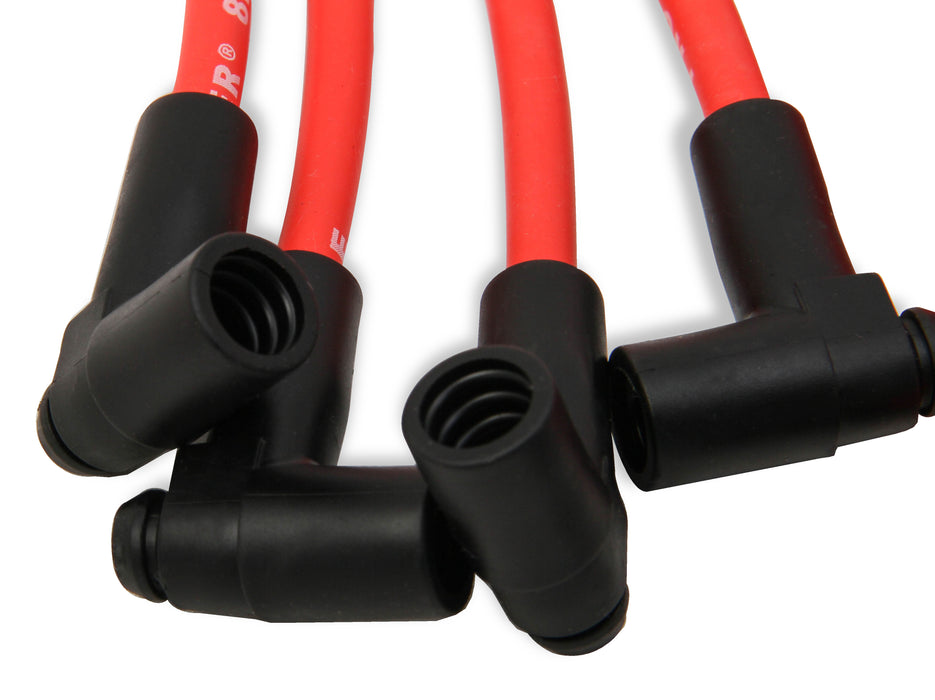 Mallory 601 Pro Wire Set; 8mm Red Silicone Jacket; Black Plug Boots; - Truck Part Superstore