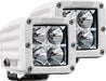 Rigid Industries 602113 Hybrid Flood Surface Mount White Housing Pair D-Series Pro RIGID Industries - Truck Part Superstore