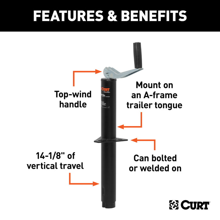 CURT 28250 CURT 28250 A-Frame Trailer Jack; 5;000 lbs; 14-1/8 Inches Vertical Travel - Truck Part Superstore