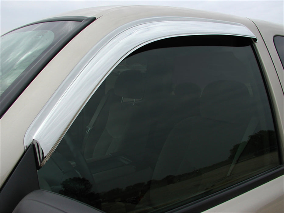 Stampede 6061-8 Tape-Onz™ Sidewind Deflector 2 pc.; Chrome; Front; - Truck Part Superstore
