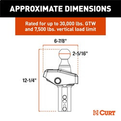CURT 60654 CURT 60654 RockerBall 2-5/16-Inch Cushion Hitch Gooseneck Ball; 30;000 lbs - Truck Part Superstore