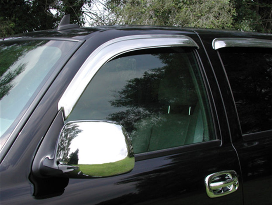 Stampede 6066-8 Tape-Onz™ Sidewind Deflector 4 pc.; Chrome; - Truck Part Superstore