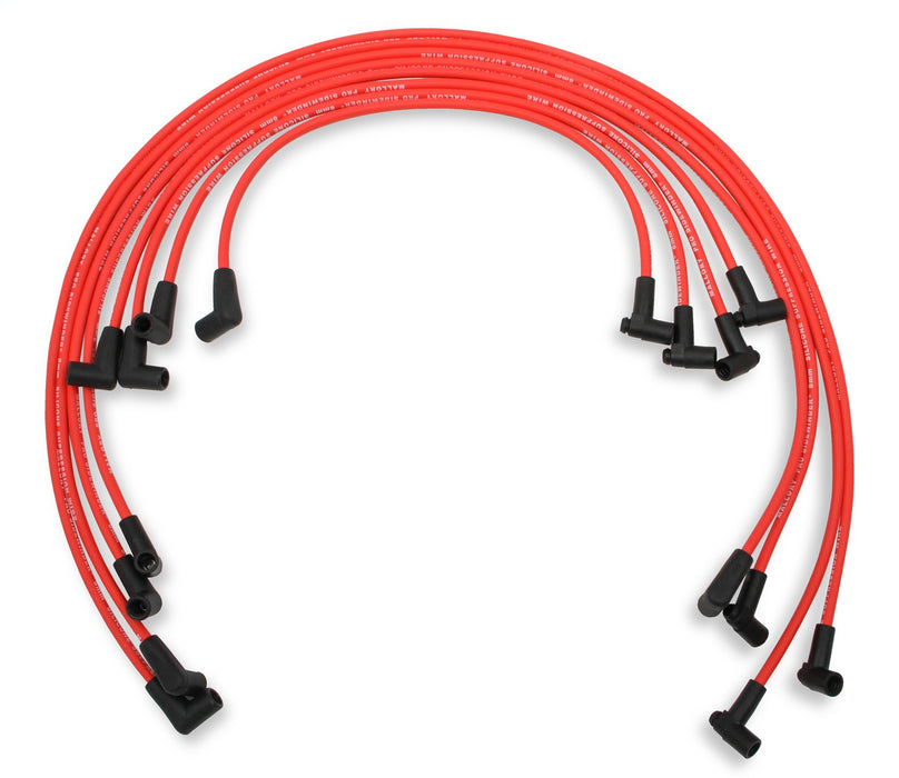 Mallory 606 Pro Wire Set; 8mm Red Silicone Jacket; Black Plug Boots; - Truck Part Superstore