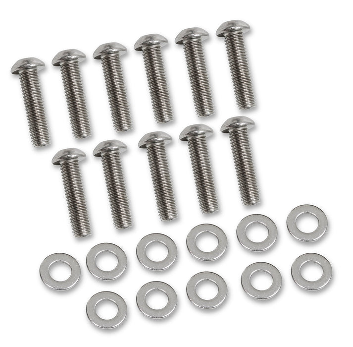Mr Gasket 60920G Valley Pan Cover Bolt Set; Stainless Steel; 11 Button Style Bolts/Washers; - Truck Part Superstore