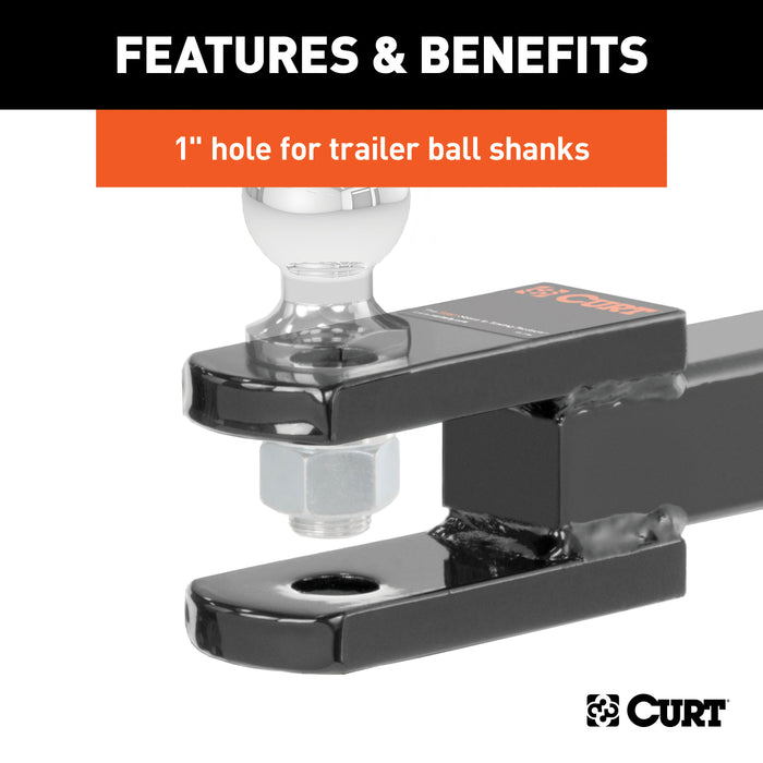 CURT 45821 Clevis Pin Ball Mount with 1in. Diameter Pin (2in. Shank; 6;000 lbs.) - Truck Part Superstore