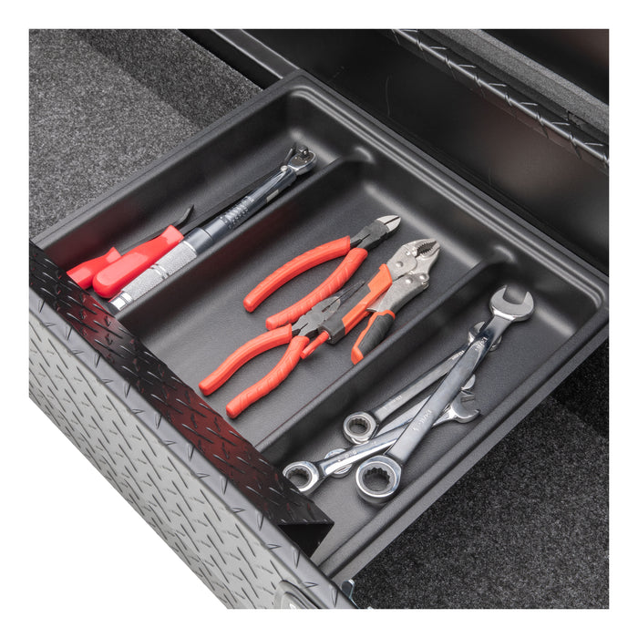 UWS EC11023 Matte Black 63in. Secure Lock Angled Tool Box; Low Profile (Heavy Packaging) - Truck Part Superstore