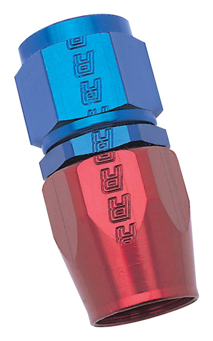 Russell 610030 Standard Radius Straight Full Flow Swivel Hose End; Red/Blue; -8AN; - Truck Part Superstore