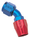 Russell 610100 Standard Radius Full Flow 45 Deg. Swivel Hose End; Red/Blue; -8AN; - Truck Part Superstore