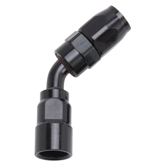 Russell 610105 Standard Radius Full Flow 45 Deg. Swivel Hose End; All Black Finish; -8AN; - Truck Part Superstore