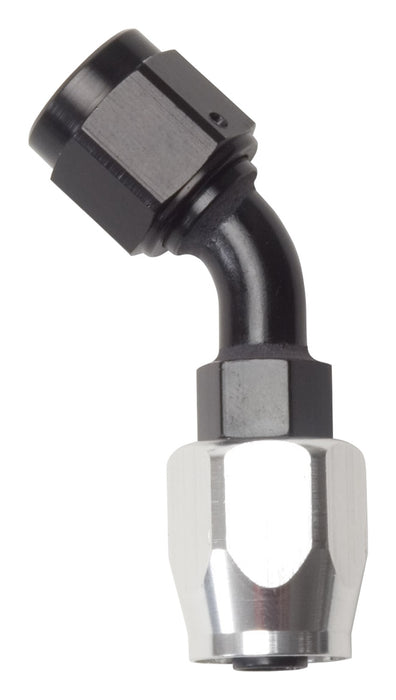 Russell 610123 Standard Radius Full Flow 45 Deg. Swivel Hose End; Black/Silver; -12AN; - Truck Part Superstore
