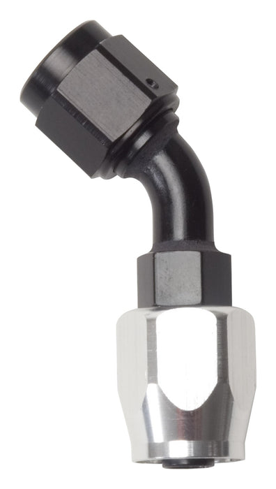 Russell 610133 Standard Radius Full Flow 45 Deg. Swivel Hose End; Black/Silver; -16AN; - Truck Part Superstore