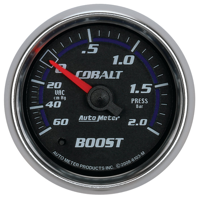 AutoMeter 6103-M GAUGE; VAC/BOOST; 2 1/16in.; 60CMHG-2.0BAR; MECHANICAL; COBALT - Truck Part Superstore
