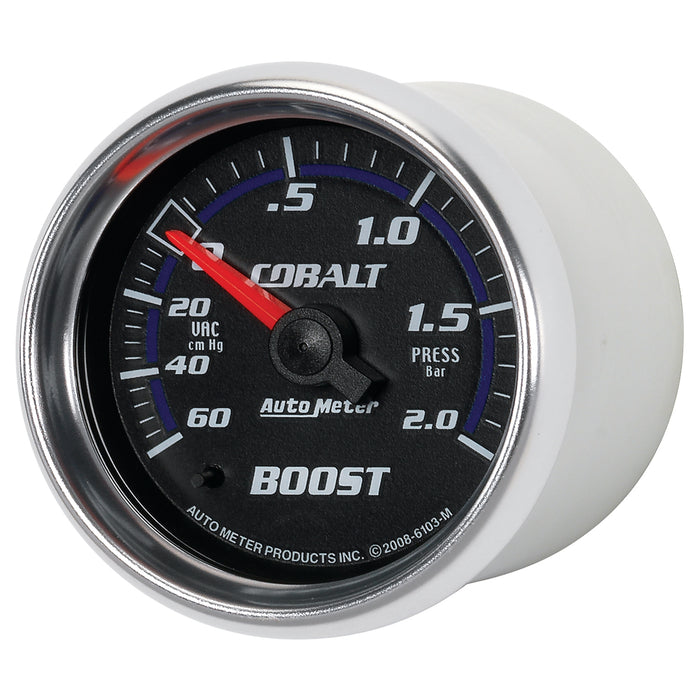 AutoMeter 6103-M GAUGE; VAC/BOOST; 2 1/16in.; 60CMHG-2.0BAR; MECHANICAL; COBALT - Truck Part Superstore