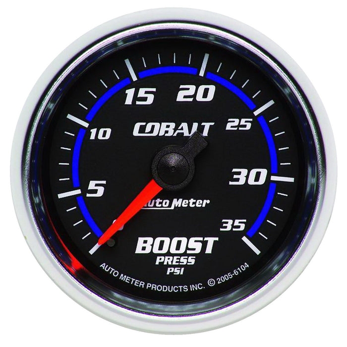 AutoMeter 6104 GAUGE; BOOST; 2 1/16in.; 35PSI; MECHANICAL; COBALT - Truck Part Superstore