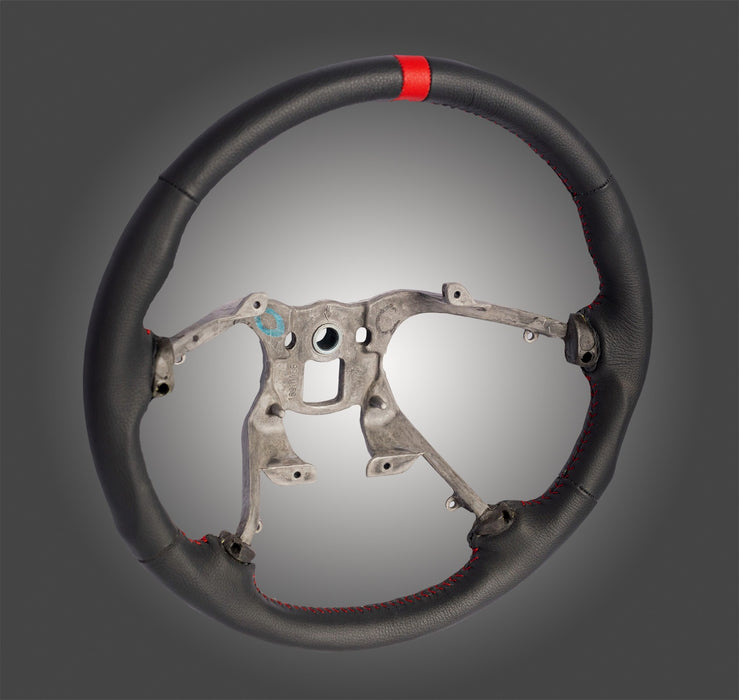 Grant 61050 Airbag Steering Wheel; Black Leather Wrapped; Red Center Marker And Stitching; - Truck Part Superstore